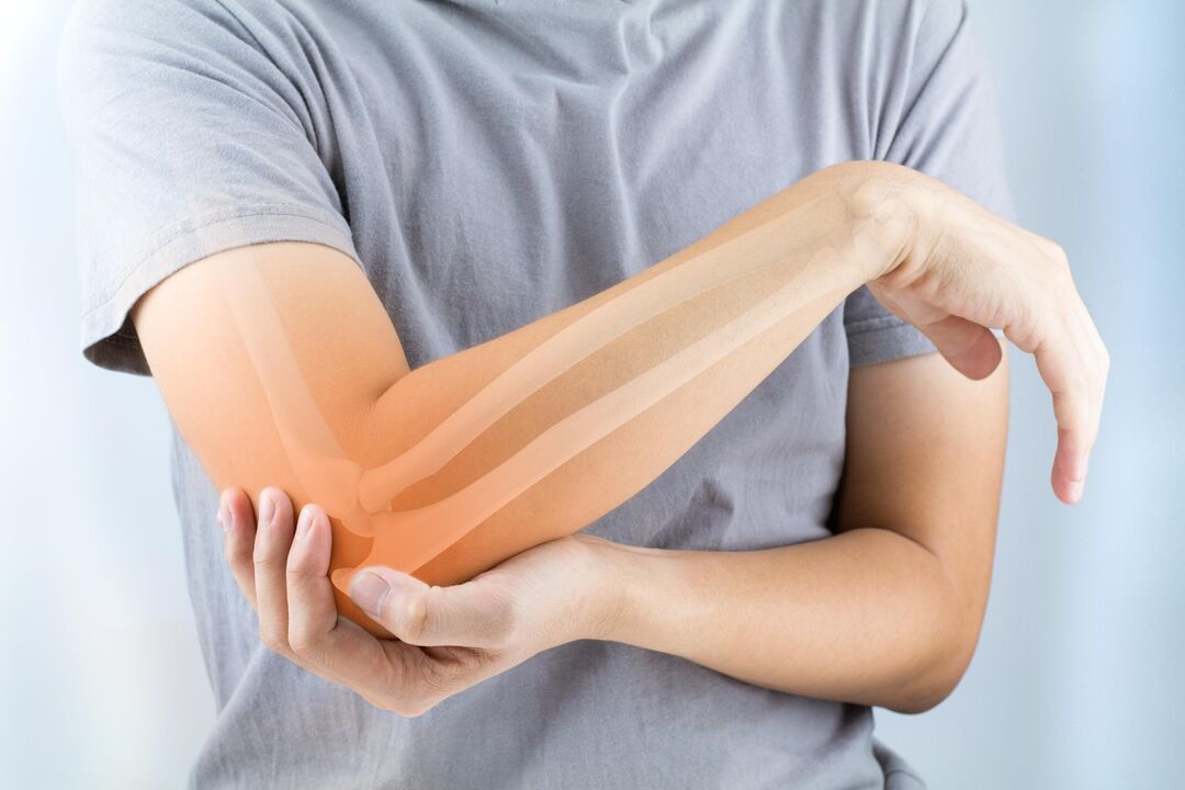 pain in the elbow joint and its treatment with Hondroine gel